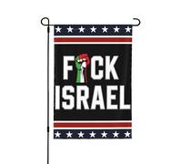 Drapeau Fuck Israel Libérez la Palestine Nous ne partirons pas Sauvez Gaza Drapeaux de jardin Bannière double face 12x18 Panneaux de jardin