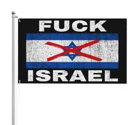 Drapeau « Fuck Israël, Libérez la Palestine, Sauvez Gaza » 90 x 150 cm, Drapeaux recto verso, Impression haute définition, Résistant aux intempéries, Sports, Festivals