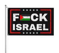 Drapeau « Fuck Israël, Libérez la Palestine, Sauvez Gaza » 90 x 150 cm, Drapeaux recto verso, Impression haute définition, Résistant aux intempéries, Sports, Festivals