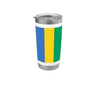 Drapeau Gabonais du Gabon Gobelet isotherme en acier inoxydable double paroi