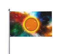 Drapeau Galaxie, Abstrait, Univers, Lens Flare Soleil Drapeau Paysage Personnalisés Renforcé Avec Bannière À Œillets, Pour Les Défilés, Jardin, Balcon, 90x150cm