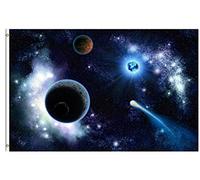 Drapeau Galaxie Espace Voie Lactée Étoiles Nébuleuse Lumineuse Univers Planète Extérieure Cosmos Drapeau De Bienvenue Imprimé Bannière, Pour Les Bureaux, Balcon, Les Défilés, 90x150cm