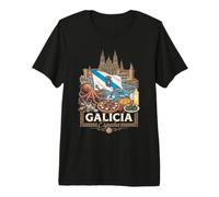 Drapeau Galicia Espana Voyage Fruits de mer T-Shirt Haut de Gamme