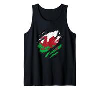 Drapeau Gallois Vieilli Dragon Pays de Galles Pride Cymru Débardeur