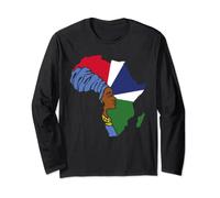Drapeau Gambie Gambie - Héritage africain - Femme noire ethnique Manche Longue