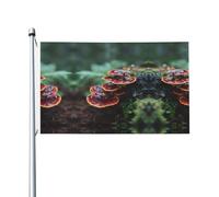 Drapeau Ganoderma Lucidum en pleine croissance (90 x 150 cm), idéal pour les pelouses, balcons, couloirs, fêtes et plus encore.