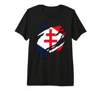 Drapeau Gaullisme Croix de Lorraine déchiré Effet 3D. France T-Shirt Haut de Gamme