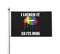 Drapeau gay drôle, je l'ai léché pour qu'il soit à moi, drapeau de fierté, drapeau de fantaisie double face, bannière extérieure pour la plage, 3 x 5 pieds, je l'ai léché pour qu'il soit à moi, tapiss