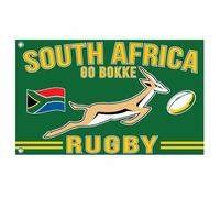 Drapeau géant de rugby de l'Afrique du Sud, bannière de rugby Springboks Go Bokke, drapeau de l'Afrique du Sud Go Bokke - 152 x 93 cm