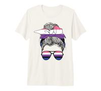 Drapeau Gender Fluid Lady T-Shirt Haut de Gamme