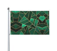 Drapeau géométrique noir et doré avec œillets pour décoration de terrasse, porche, pelouse - 0,9 x 1,5 m