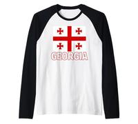 Drapeau géorgien Patriotique de la Géorgie pour Hommes, Femmes, Enfants Manche Raglan