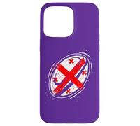 Drapeau Géorgien sur Ballon Rugby pour Fiers Fans Géorgiens Coque pour iPhone 15 Pro Max