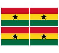 Drapeau Ghana (4 stickers 9.5x6.3cm) - Sticker