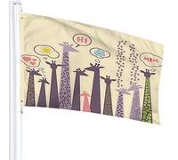 Drapeau girafe 1,2 x 1,8 m mignon animal amour coeur soleil fleur bonbon à pois extérieur drapeaux grand bienvenue cour bannières maison jardin cour pelouse décor