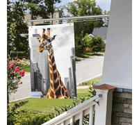 Drapeau girafe à New York - 61 x 91 cm - Pour extérieur et intérieur - Pour le printemps, l'été, l'automne et l'hiver - Drapeaux de jardin avec œillets verticaux double face - Bannière pour