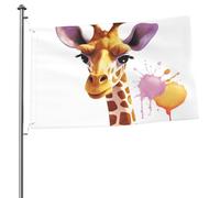Drapeau girafe de 6,1 x 0,9 m avec impression double face pour l'extérieur, les vacances, bannière cadeau avec œillets, toile de fond pour photo pour décoration intérieure et extérieure
