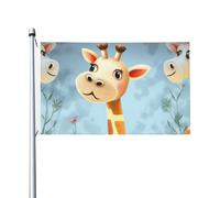 Drapeau girafe mignon 91 x 152 cm Double face Vertical Jardin Bannière de vacances saisonnières avec œillets en laiton Toile de fond photo Drapeau de cour pour intérieur et extérieur Décoration