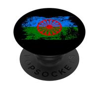 Drapeau Gitan Vintage Cadeau Gitane Gitan Peuple Rom PopSockets PopGrip Adhésif