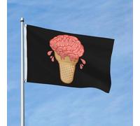 Drapeau Glace Aux Rouleaux De Printemps Avec Des Cerveaux Bannière De Drapeaux Lavable Couleurs Vives Bannière À Œillets, Pour Balcon, D'Intérieur, Les Défilés, 90x150cm