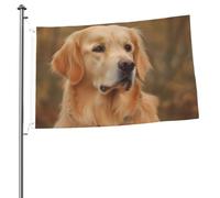 Drapeau Golden retriever de 61 cm x 0,9 m - Impression double face - Drapeau de jardin pour l'extérieur - Bannière cadeau avec œillets - Toile de fond pour photo pour décoration intérieure et