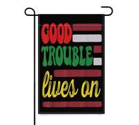 Drapeau Good Trouble Vit Toujours Bannière De Drapeaux Traditionnel Couleurs Vives Bannière, Pour Jardin, D'Intérieur, Balcon, 30x45cm