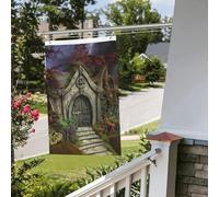Drapeau gothique de jardin féérique 61 x 91 cm pour extérieur et intérieur - Pour printemps, été, automne, hiver - Drapeaux de jardin avec œillets verticaux double face - Bannière pour décorations de