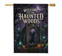 Drapeau gothique en forme d'arche hantée pour Halloween 71 x 101 cm