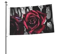 Drapeau gothique roses 6,1 x 91,4 cm avec impression double face pour l'extérieur, les vacances, bannière cadeau avec œillets, toile de fond pour photo pour décoration intérieure et extérieure