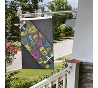 Drapeau graffiti skateboard 61 x 91 cm pour extérieur intérieur printemps été automne hiver drapeaux de jardin avec œillets verticaux double face drapeaux de vacances bannière pour décorations de cour