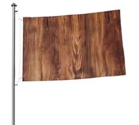 Drapeau grain de bois marron 6 x 0,9 m avec impression double face pour l'extérieur, les vacances, bannière cadeau avec œillets, toile de fond pour photo pour décoration intérieure et extérieure