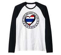 Drapeau Graphique « Proud and Lucky to Be Thai I Love Thaïlande » Manche Raglan