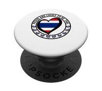 Drapeau Graphique « Proud and Lucky to Be Thai I Love Thaïlande » PopSockets PopGrip Adhésif