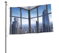 Drapeau gratte-ciel de bâtiments de 6,1 x 0,9 m avec impression double face pour l'extérieur, les vacances, bannière cadeau avec œillets, toile de fond pour photo pour décoration intérieure et