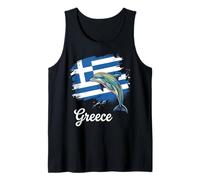 Drapeau Grec Dauphin Vibrant Grèce Patriotisme Débardeur
