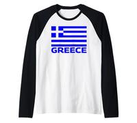 Drapeau Grec de la Grèce pour Hommes, Femmes, Enfants Manche Raglan