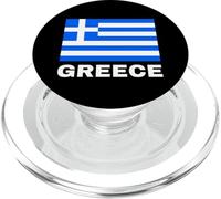 Drapeau grec Ellas Hellas Grèce Patriote hellénique imprimé sur le devant PopSockets PopGrip pour MagSafe