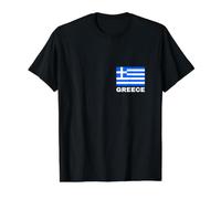 Drapeau Grec Ellas Hellas Grèce Patriote hellénique T-Shirt Graphique avec Valeur, Homme, Noir, S