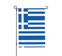 Drapeau grec imprimé double face (71,1 x 101,6 cm), drapeau de bienvenue pour les vacances saisonnières, décoration extérieure