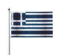 Drapeau grec imprimé double face, drapeaux décoratifs pour l'intérieur et l'extérieur, avec œillets, adaptés pour le jardin et la terrasse.