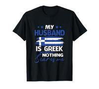 Drapeau Grec « My Husband is Greek Nothing Scares Me » pour Femme T-Shirt