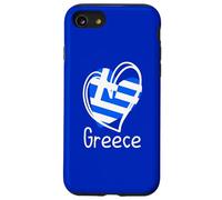 Drapeau Grec Patriotique en Forme de cœur avec Inscription « Greece Independence Day » Coque pour iPhone SE (2020) / 7/8