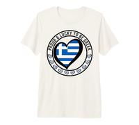 Drapeau Grec « Proud and Lucky to Be Greek I Love Greece » en Forme de cœur T-Shirt Haut de Gamme
