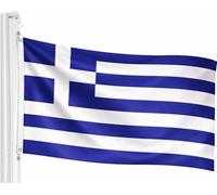 Drapeau Grèce 150 x 90 cm - Drapeau résistant aux intempéries avec œillets et double couture - Drapeau grec pour balcon, jardin, fans de football, Coupe du monde, Coupe du Monde, Coupe du Monde, Fête