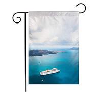 Drapeau Grèce Bleue, Magnifiques Paysages, Croisière, Parcs Naturels, Vacances Sur Une Île, Paquebot, Été Drapeau Paysage Renforcé Avec Traditionnel Bannière, Pour Balcon, Les Bureaux, 30x45cm