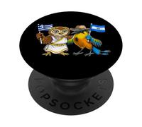 Drapeau Grèce El Salvador Racines Gréco-Salvadoriennes PopSockets PopGrip Adhésif
