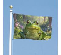 Drapeau grenouille 47x70 pouces, drapeau de maison, bannière de vacances amusante, drapeau vertical double face pour extérieur, drapeaux de jardin d'été avec œillets en laiton, grand drapeau de cou