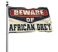 Drapeau gris « Man Cave Rules » « Beware of African » - Décoration pour chambre à coucher - 152 x 244 cm
