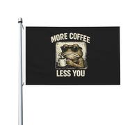 Drapeau « Grogne grincheuse : Plus de café, moins de toi » pour chambre d'ado, double face, 90 x 150 cm, tapisserie « Grogne grincheuse : Plus de café, moins de toi » pour salle de classe
