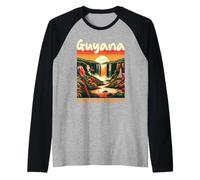 Drapeau Guyana Home Country Homeland Fière Guyanaese Roots Manche Raglan